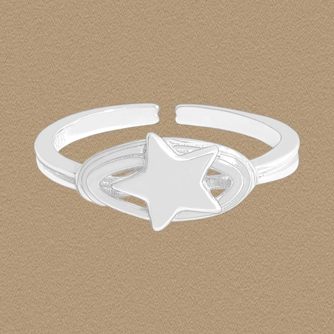 Minimalist S925 Sterling Silver Star Open Ring For Women Korean Style Light Luxury Spiral Adjustable Finger Jewelry Gift