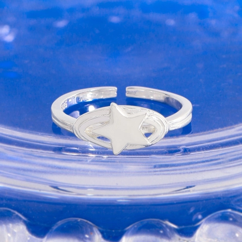 Minimalist S925 Sterling Silver Star Open Ring For Women Korean Style Light Luxury Spiral Adjustable Finger Jewelry Gift