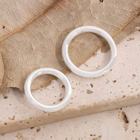 Anello Minimalista in Argento Sterling 925 da Donna Lusso Leggero Geometrico Lucido Anello a Fascia Rotondo Gioielli