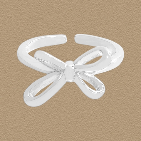 925 Sterlingsilber Schleife Offener Ring Für Damen Minimalistisch Hohl Unregelmäßig Schleifenknoten Verstellbarer Fingerring Schmuck