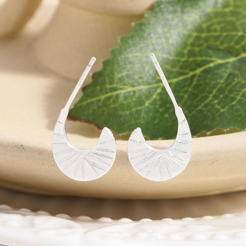 Pendientes de Botón de Luna Irregular de Plata de Ley 925 para Mujer Pendientes Geométricos Minimalistas Joyería de Moda