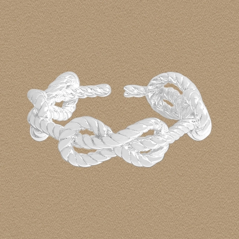 925 Sterlingsilber Gedrehter Knoten Offener Ring Für Damen Minimalistisch Verstellbar Koreanischer INS-Stil Mode Schmuck Geschenk