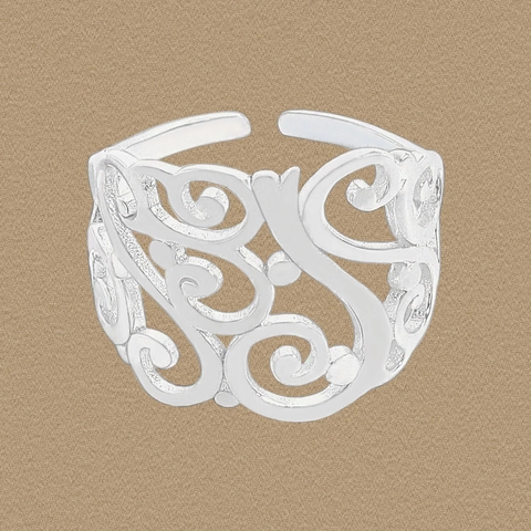 Vintage 925 Sterling Zilver Hol Filigraan Open Ring Voor Vrouwen Minimalistisch Geometrisch Rooster Verstelbare Brede Band Ring Sieraden