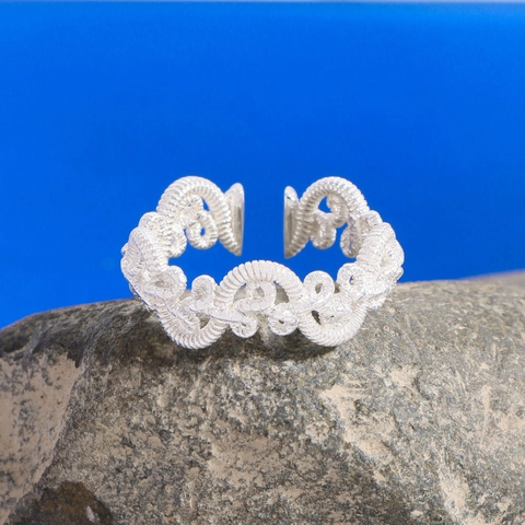 S925 Sterlingsilber Geflochten Verstellbar Offener Ring Für Damen Minimalistisch Vintage INS Stil Geometrischer Fingerring Schmuck