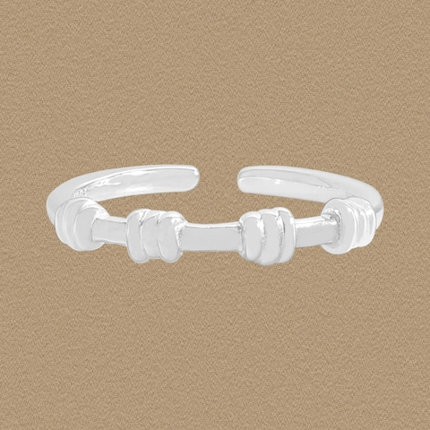 Anillo en Plata de Ley 925 Abierto Ajustable Espiral para Mujer Diseño Minimalista Geométrico Helix Banda de Plata Joyería de Moda Regalo