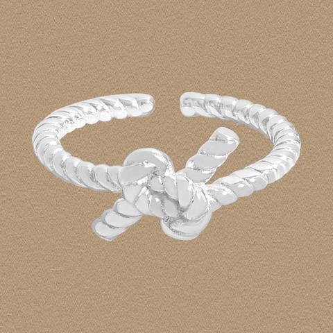 S925 Sterlingsilber Twist Knoten Offener Ring Für Damen Minimalistisch Koreanischer Stil Verstellbarer Fingerring Schmuck Eleganter Knotenring