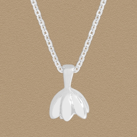 925 Sterling Silver Flower Pendant Necklace For Women Minimalist Elegant Tulip Bud Clavicle Chain Fashion Jewelry Gift