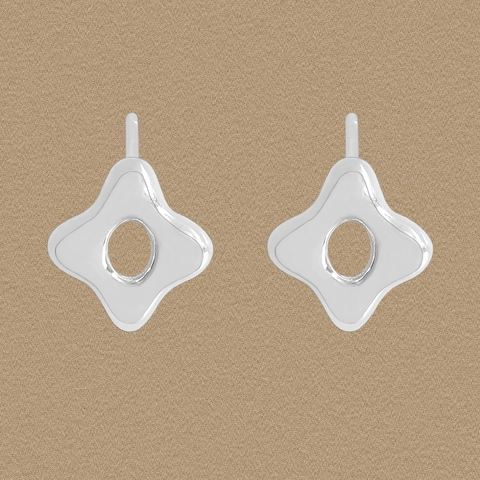 925 Sterling Silver Hollow Star Stud Earrings For Women Minimalist Geometric Starburst Jewelry Accessory Gift