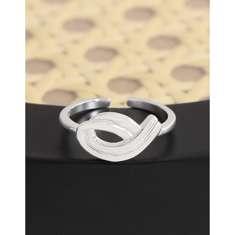 925 Sterlingsilber Gedrehter Knoten Offener Ring Damen Minimalistisch Geometrischer Verstellbarer Fingerring Schmuck Geschenk
