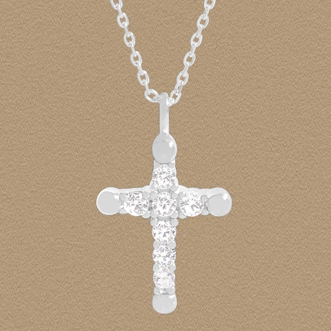 Korean Style S925 Sterling Silver Zirconia Cross Pendant Necklace For Women Fashion Elegant Adjustable Clavicle Chain Fine Jewelry Gift