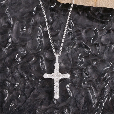 Korean Style S925 Sterling Silver Zirconia Cross Pendant Necklace For Women Fashion Elegant Adjustable Clavicle Chain Fine Jewelry Gift