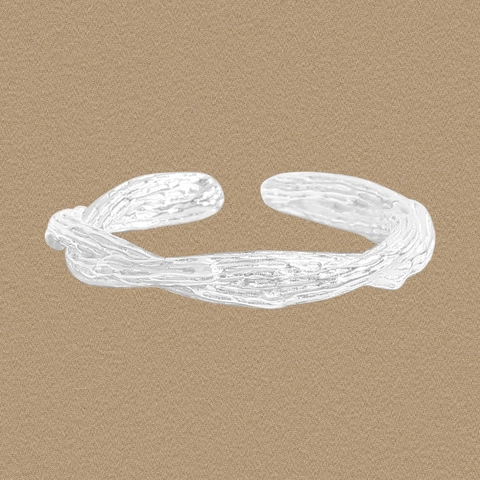 Minimalist S925 Sterling Silver Adjustable Open Ring For Women Hammered Texture Cross Design Finger Jewelry Fashion Gift