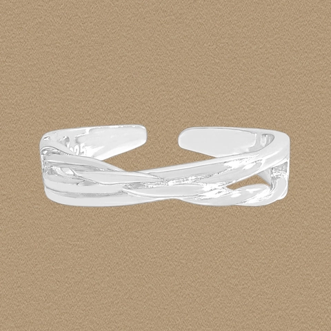 925 Sterling Silver Irregular Twisted Wrapping Open Adjustable Ring For Women Minimalist Geometric Lines Jewelry Gift