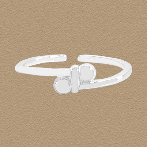 S925 Sterlingsilber Ring Offen Für Damen Minimalistisch Geometrisch Doppelperlen Verstellbarer Fingerring Koreanischer INS Stil Schmuck