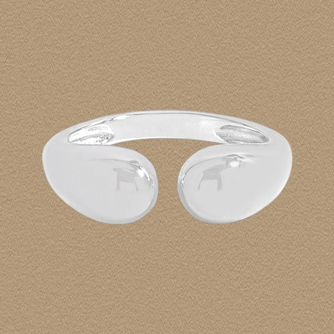 925 Sterlingsilber Offener Ring Für Damen Minimalistisch Geometrisch Wassertropfen Verstellbar Glänzend INS Stil Schmuck