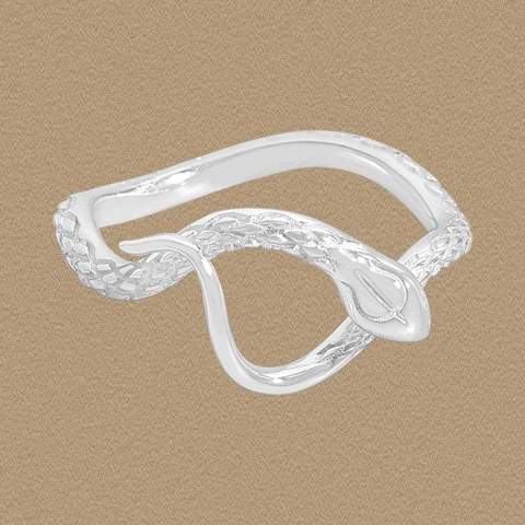 Anello a Serpente in Argento Sterling 925 Aperto Regolabile Design con Squame Texturizzate Vintage Minimalista Gioielli Donna Personalizzati