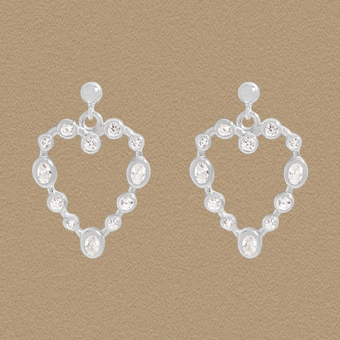 925 Sterlingsilber Herz Ohrstecker Für Damen Hohl Strass Herz Anhänger Ohrringe Elegant Leicht Luxus Schmuck Geschenk