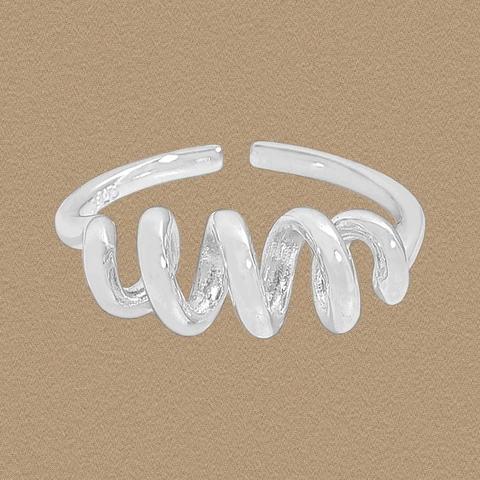 S925 Sterling Silber Spirale Offener Ring Verstellbar Minimalistisch Spule Feder Geometrisch Mode Schmuck Fingerring Damen