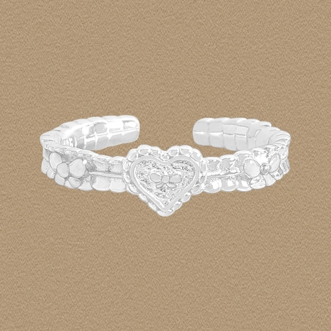 Anillo Abierto de Corazón con Lazo de Plata de Ley S925 para Mujer Anillo Ajustable de Estilo Coreano Vintage con Strass Joyería Regalo