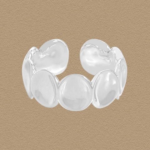 S925 Sterlingsilber Oval Konkav Ring Für Damen Minimalistisch Glatt Verstellbar Offen Fingerring Geometrischer Schmuck
