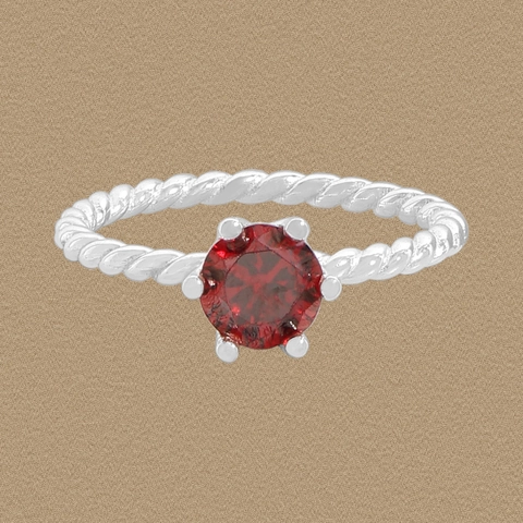 925 Sterling Zilveren Gedraaide Kabel Ring Met Rode Strass Glijdende Hanger Voor Vrouwen Mode Niche Ontwerp Open Ring