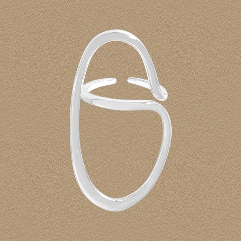 Minimalistischer 925 Sterlingsilber Unregelmäßige Linie Band Offener Ring Für Damen Nischen Design Verstellbarer Kalter Stil
