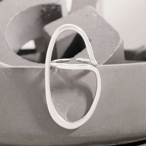 Minimalistischer 925 Sterlingsilber Unregelmäßige Linie Band Offener Ring Für Damen Nischen Design Verstellbarer Kalter Stil