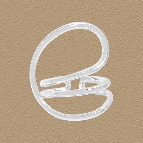 S925 Sterling Zilveren Gebogen Lijn Open Ring Voor Dames Minimalistische Onregelmatige Geometrische Ring Sieraden Cadeau