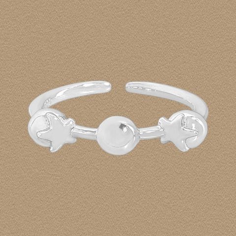 S925 Sterlingsilber Stern Blasenperle Verstellbarer Ring Für Damen Minimalistischer Zierlicher Offener Ring Sternenschmuck Geschenk