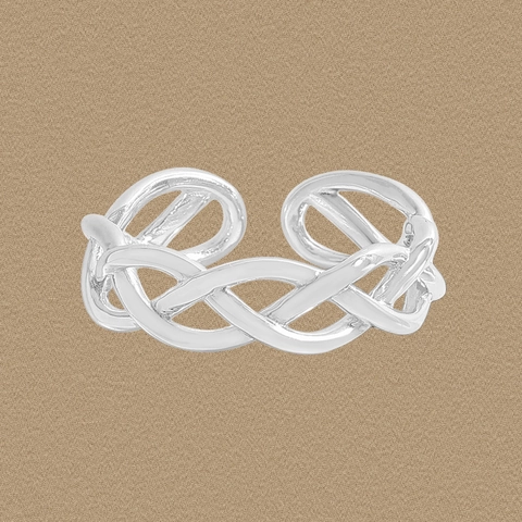 S925 Sterling Silver Woven Celtic Knot Adjustable Open Ring For Women Minimalist Geometric Intertwined Silver Jewelry Finger Ring