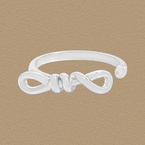Eleganter 925 Sterlingsilber Schleife Offener Ring Für Damen Verstellbar Poliert Minimalistischer Mode Schmuck Geschenk