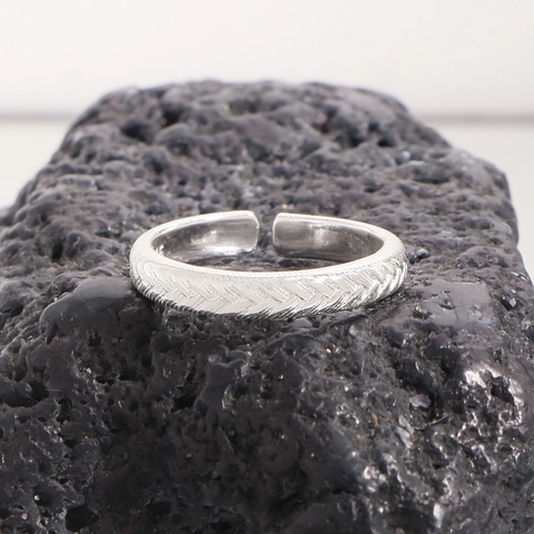925 Sterlingsilber Gedreht Geflochten Offener Ring Für Damen Minimalistisch Retro Verstellbar Fingerring Schmuck Zubehör