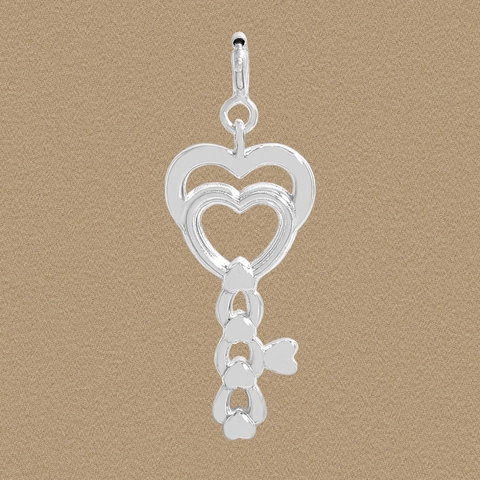 925 Sterling Silver Heart Key Pendant For Women Korean Ins Style Hollow Heart Shaped Silver Jewelry Pendant Accessories