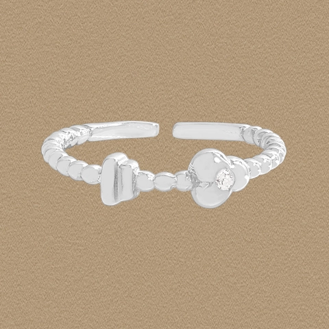 Anello in Argento Sterling S925 Con Fiori e Perline per Donna Minimalista Aperto Regolabile Stile Ins Coreano Gioielli di Moda