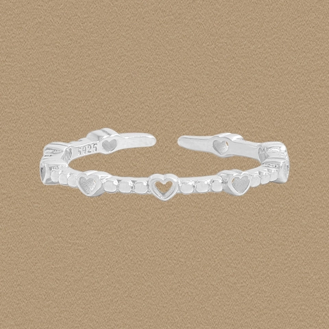 S925 Sterling Silber Herz Offener Ring Für Damen Perlen Hohl Herz Verstellbarer Fingerring Minimalistischer Schmuck Geschenk