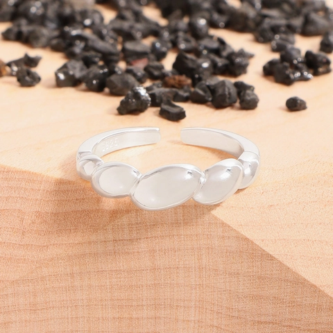 S925 Sterling Silver Twisted Braided Open Ring For Women Minimalist Korean Ins Style Stackable Fashion Jewelry Finger Ring