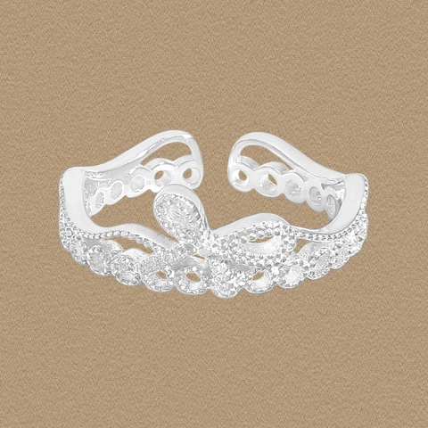 S925 Sterling Silver Lace Bow Open Ring For Women Vintage Elegant Rhinestone Adjustable Finger Ring Jewelry Gift