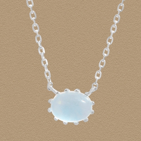 925 Sterling Silver Oval Aquamarine Pendant Necklace For Women Elegant Minimalist Jewelry Silver Clavicle Chain Gift
