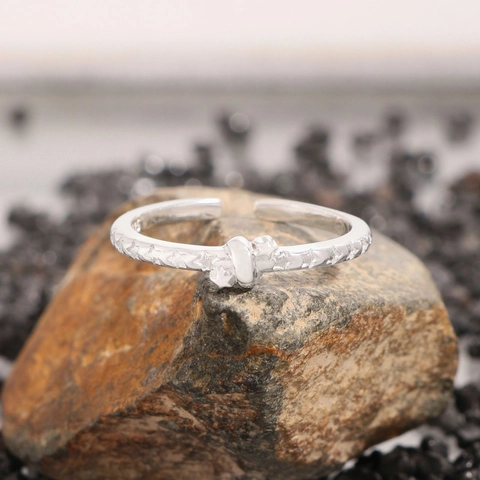S925 Sterling Silver Star Adjustable Open Ring For Women Korean Ins Style Pentagram Knot Design High Sense Silver Ring