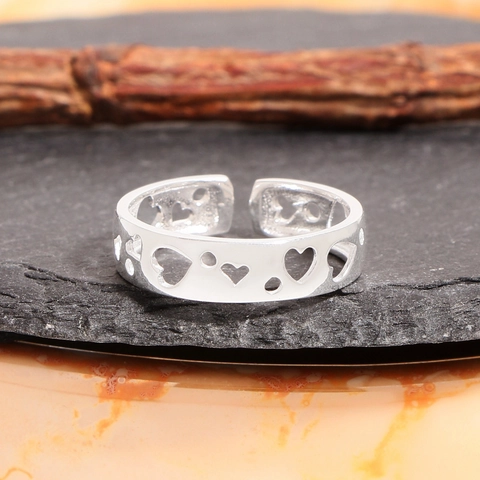 S925 Sterling Silver Hollow Heart Ring For Women Minimalist Open Adjustable Niche Design Ins Style Fashion Finger Ring Gift