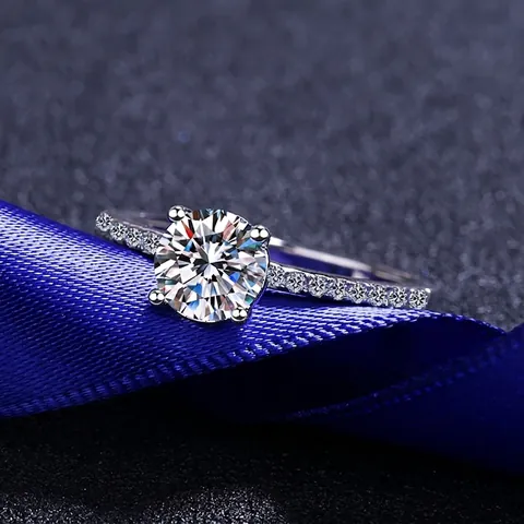 S925 Sterlingsilber Moissanit Ring Für Damen 1 Karat Zirkonia Hochzeit Verlobungsring Kronen Design Feiner Schmuck Geschenk