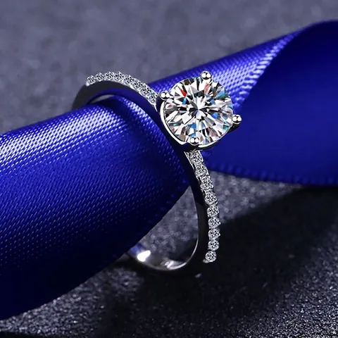 S925 Sterlingsilber Moissanit Ring Für Damen 1 Karat Zirkonia Hochzeit Verlobungsring Kronen Design Feiner Schmuck Geschenk