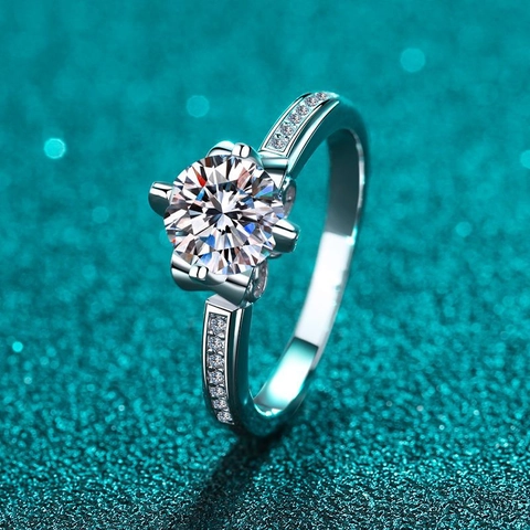 925 Sterling Silver Moissanite Ring For Women Crown Shaped Zirconia Engagement Wedding Luxury Ring Finger Jewelry Gift
