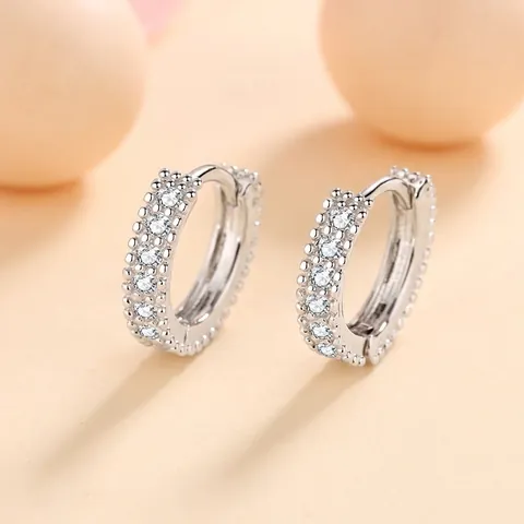 925 Sterling Silver Moissanite Hoop Earrings For Women D Color Moissanite Huggie Earrings Geometric Elegant Fine Jewelry Gift