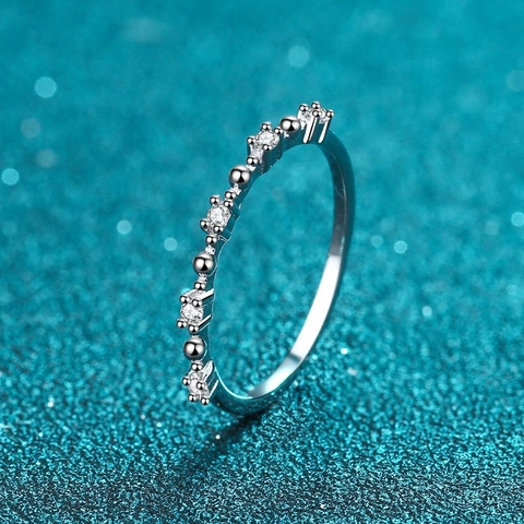 Vintage 925 Sterling Zilveren Moissanite Ring Kroonontwerp Voor Vrouwen Verloving Trouwring Literair Sieraden Cadeau