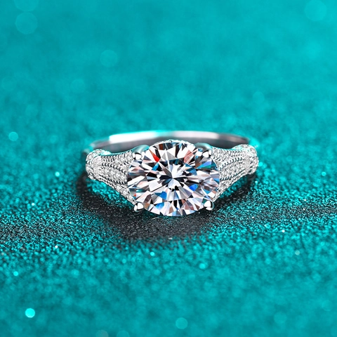 S925 Sterlingsilber Ovaler Moissanit Ring Für Damen 3 Karat Zirkonia Pflasterfassung Verlobung Hochzeit Jahrestag Schmuck Ring