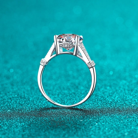 S925 Sterlingsilber Ovaler Moissanit Ring Für Damen 3 Karat Zirkonia Pflasterfassung Verlobung Hochzeit Jahrestag Schmuck Ring