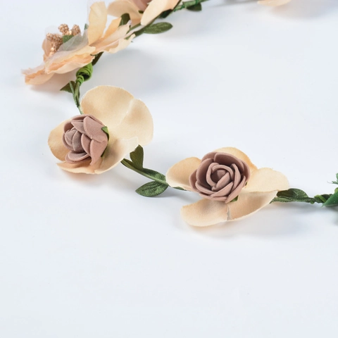 Handmade Artificial Flower Wreath With Ribbon For Sun Hat Decoration Women Wedding Beach Party Fashion Floral Accessories