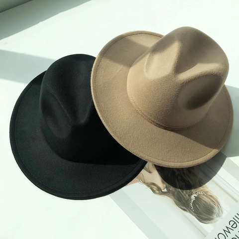Kinder Britisch Vintage Wollfilz Fedora Hut Breite Krempe Jazz Hut Für Herbst Winter Jungen Mädchen Klassisch Formell Hut