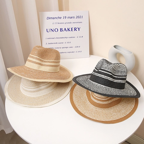 Cappello Fedora di Paglia di Carta Patchwork Estivo per Uomo Donna Tesa Larga Protezione Solare Cappello da Spiaggia Traspirante Jazz